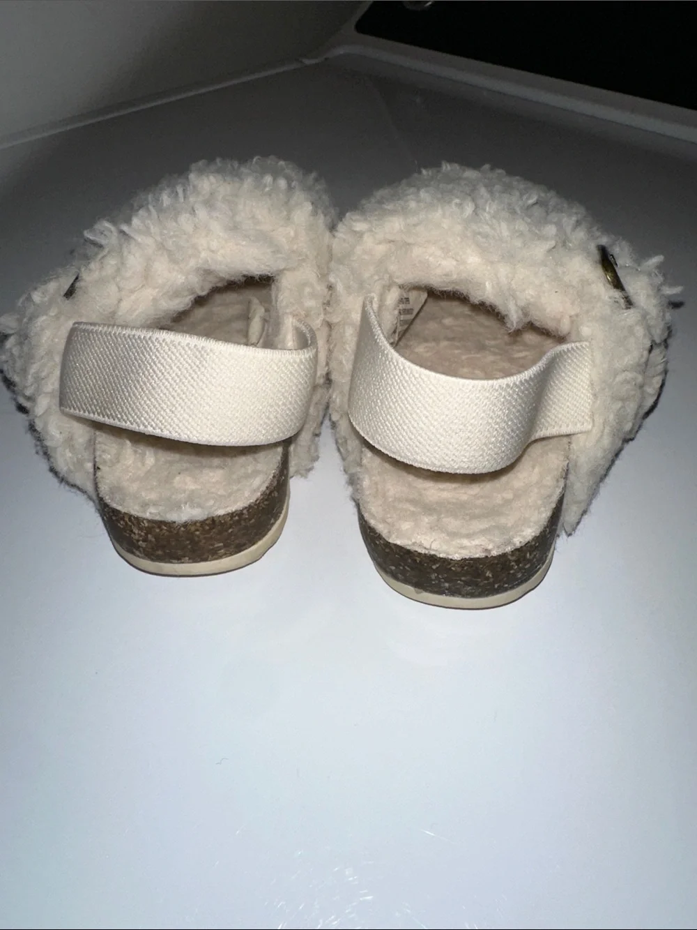 Cozy Sherpa Slingback Clogs in Cream